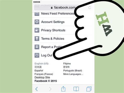 how to log out facebook account from another device