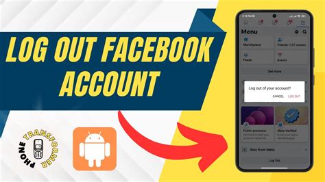 how to log out of facebook account on android phone