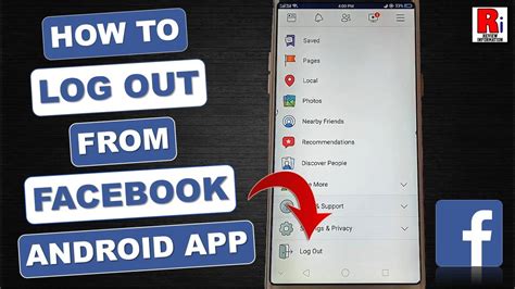 how to log out of facebook from android