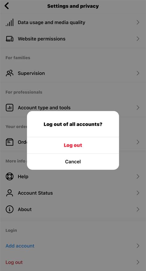 how to logout from all accounts