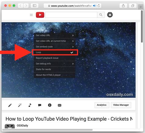 how to loop a youtube video on computer