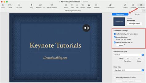 how to loop slideshow on mac