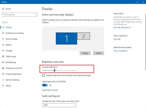 how to lower brightness on computer windows 10