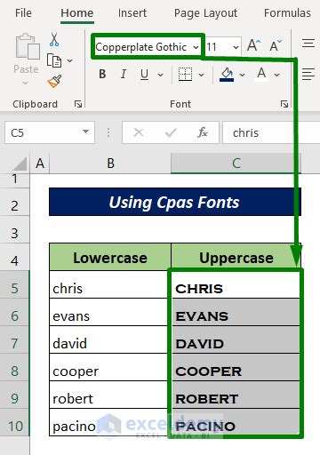 how to lowercase each word in excel