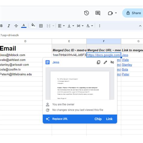 how to mail merge with google docs and sheets