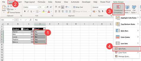 how to make 1 appear as yes in excel