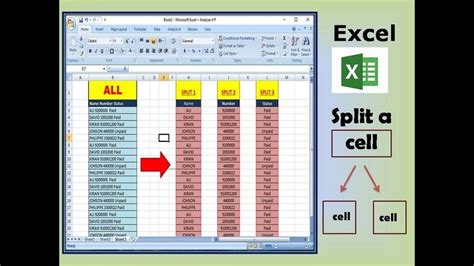 how to make 1 cell into 2 cells in excel