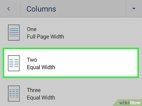how to make 2 columns in word table