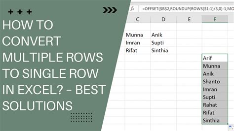 how to make 2 rows in one row in excel