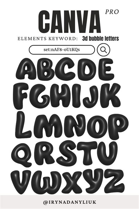 how to make 3d bubble letters in canva