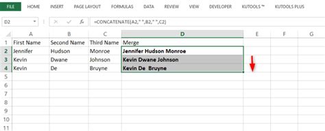 how to make 4 columns into one in excel