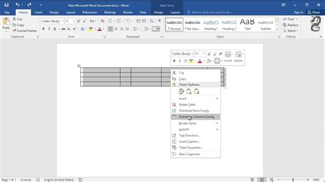 how to make a 3 column table in word