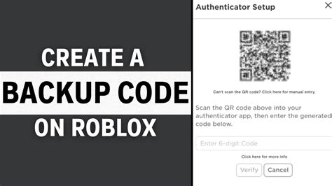 how to make a backup code on roblox mobile