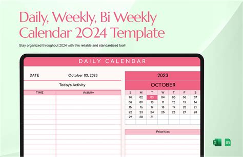 how to make a bi weekly calendar in excel