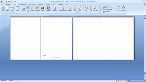 how to make a bifold document in word