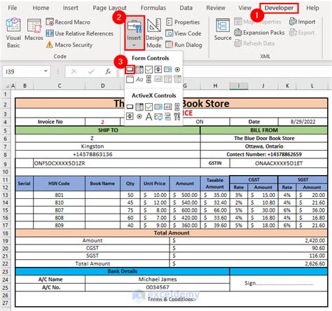 how to make a bill in excel with gst