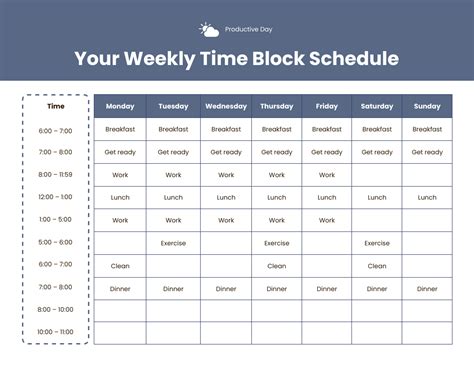 how to make a block schedule in excel