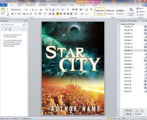 how to make a book cover in word