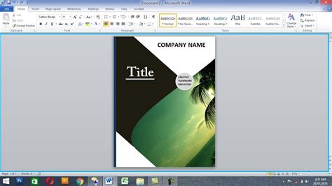 how to make a book cover using microsoft word