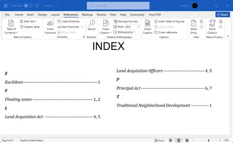 how to make a book index in microsoft word