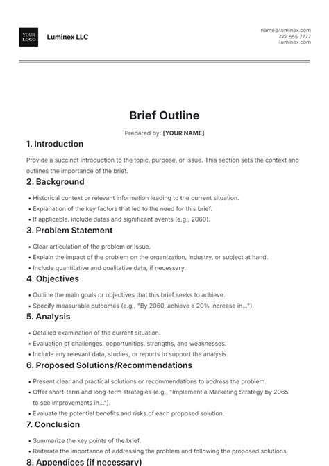 how to make a brief outline
