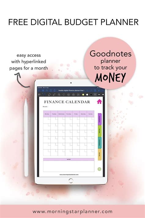 how to make a budget planner on goodnotes