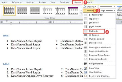 how to make a bulleted list in a table in word