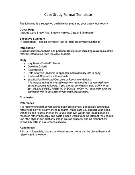 how to make a case study format