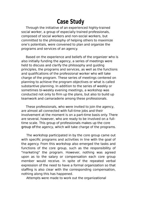 how to make a case study in social work