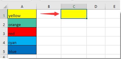 how to make a cell match fill color of another cell in excel