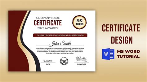 how to make a certificate in word document