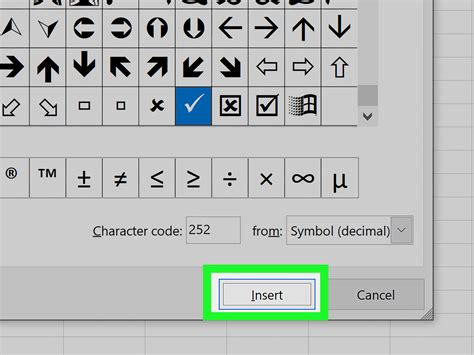 how to make a check mark in excel