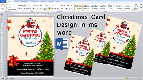 how to make a christmas card on word