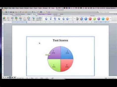 how to make a circle graph in word