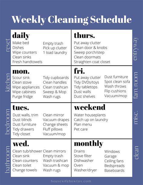 how to make a cleaning schedule for work