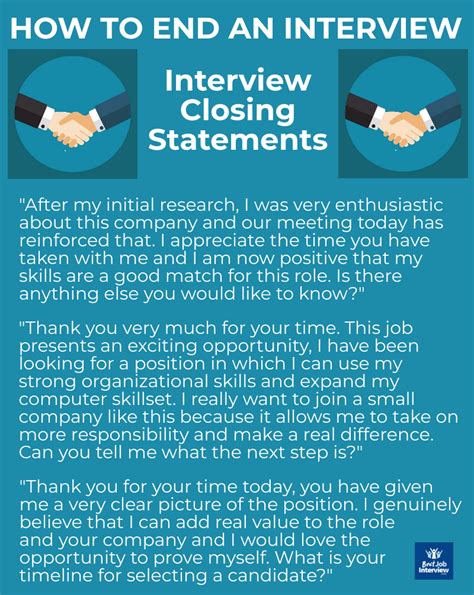 how to make a closing statement in an interview