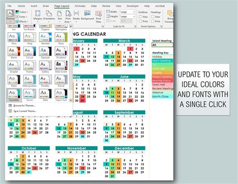 how to make a color coded calendar in excel