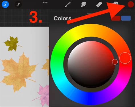 how to make a color selection in procreate