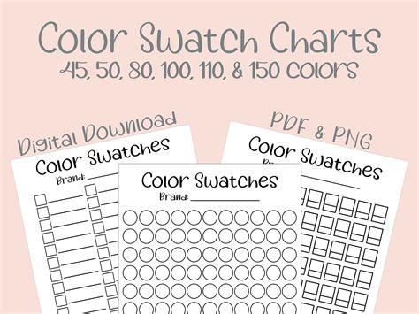 how to make a color swatch chart
