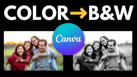 how to make a colour image black and white in canva