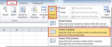 how to make a column stay visible in excel