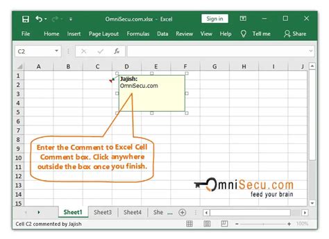 how to make a comment in excel cell