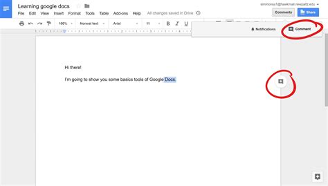 how to make a comment on a google doc