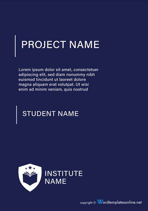 how to make a cover page for a project