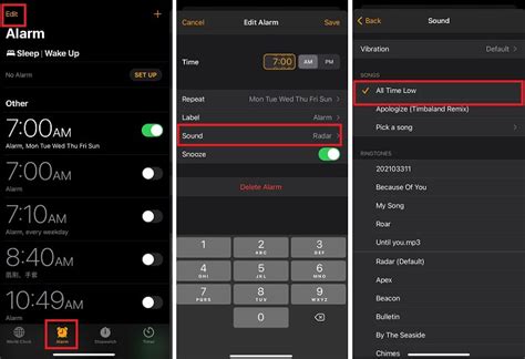 how to make a custom alarm on iphone