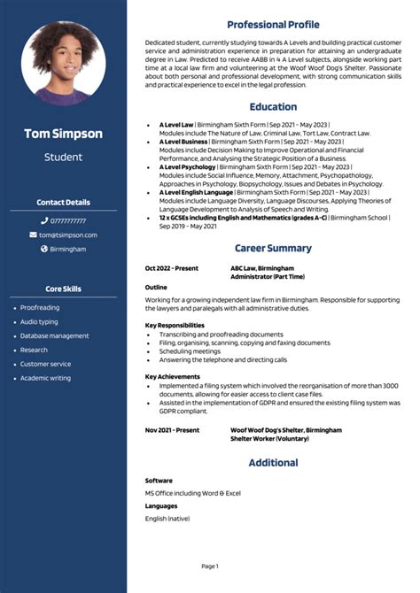 how to make a cv for university students