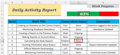 how to make a daily report in excel