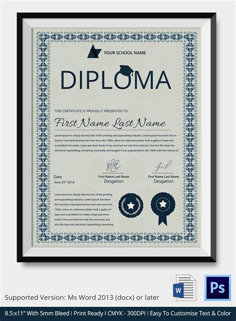 how to make a diploma in word