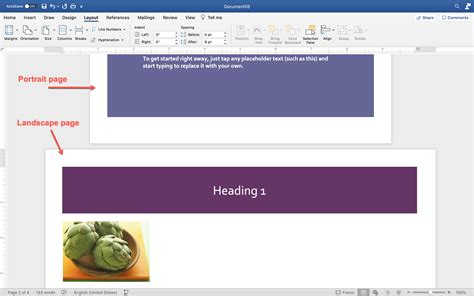 how to make a document in word landscape