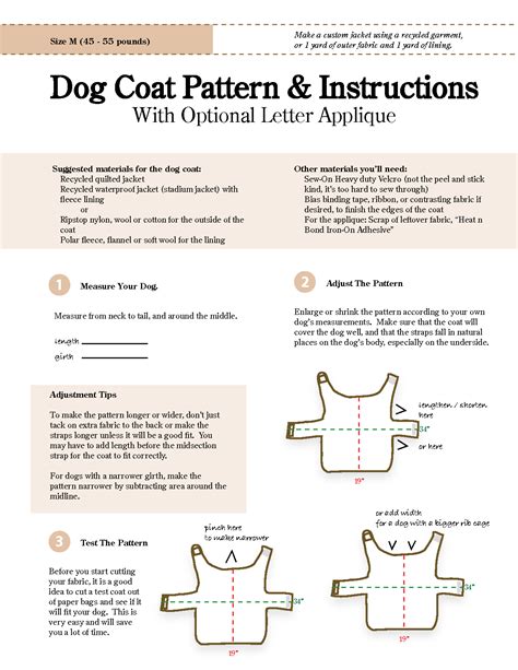 how to make a dog jacket pattern